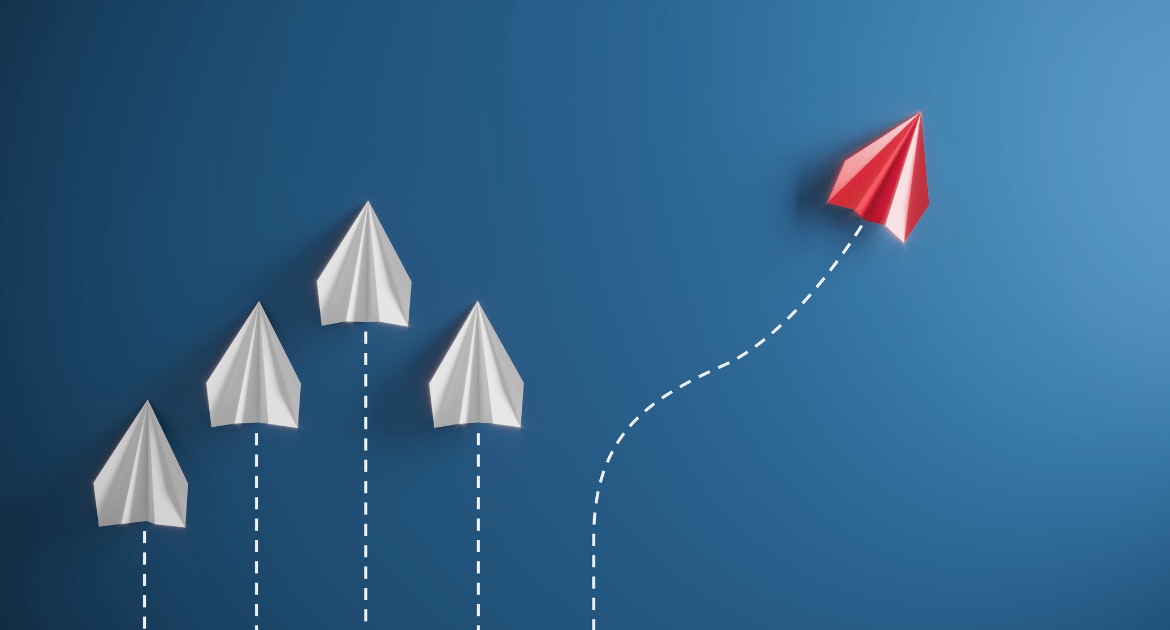 Paper airplanes diverging