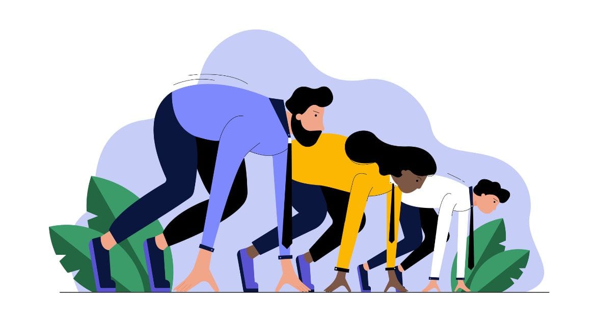 People preparing for a race