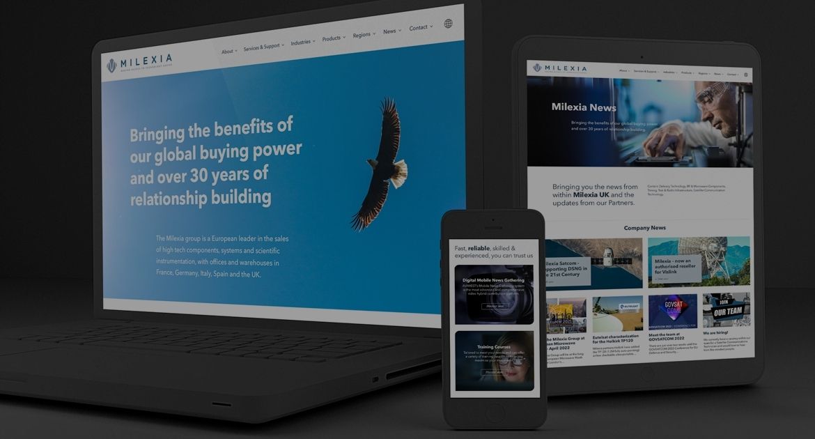 Milexia website on a dark background