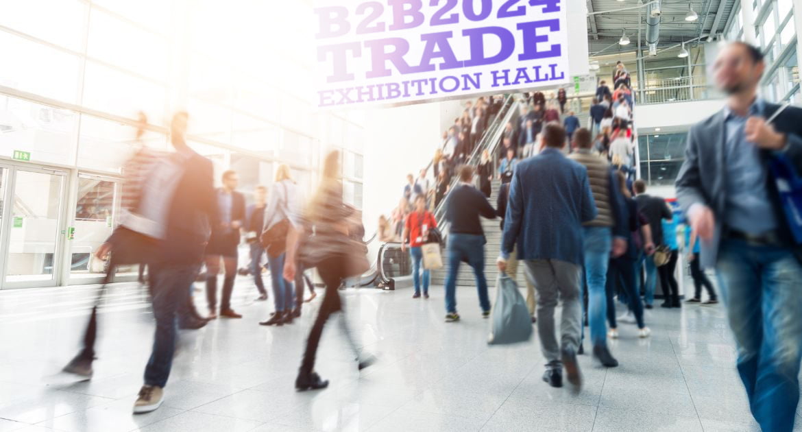 People in a trade event