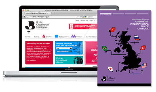 British Chambers of Commerce website re-design by Marcom, Bath