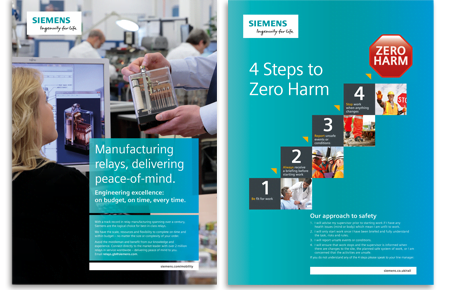 Siemens digital, print and construction elements, advertising campaigns and reports